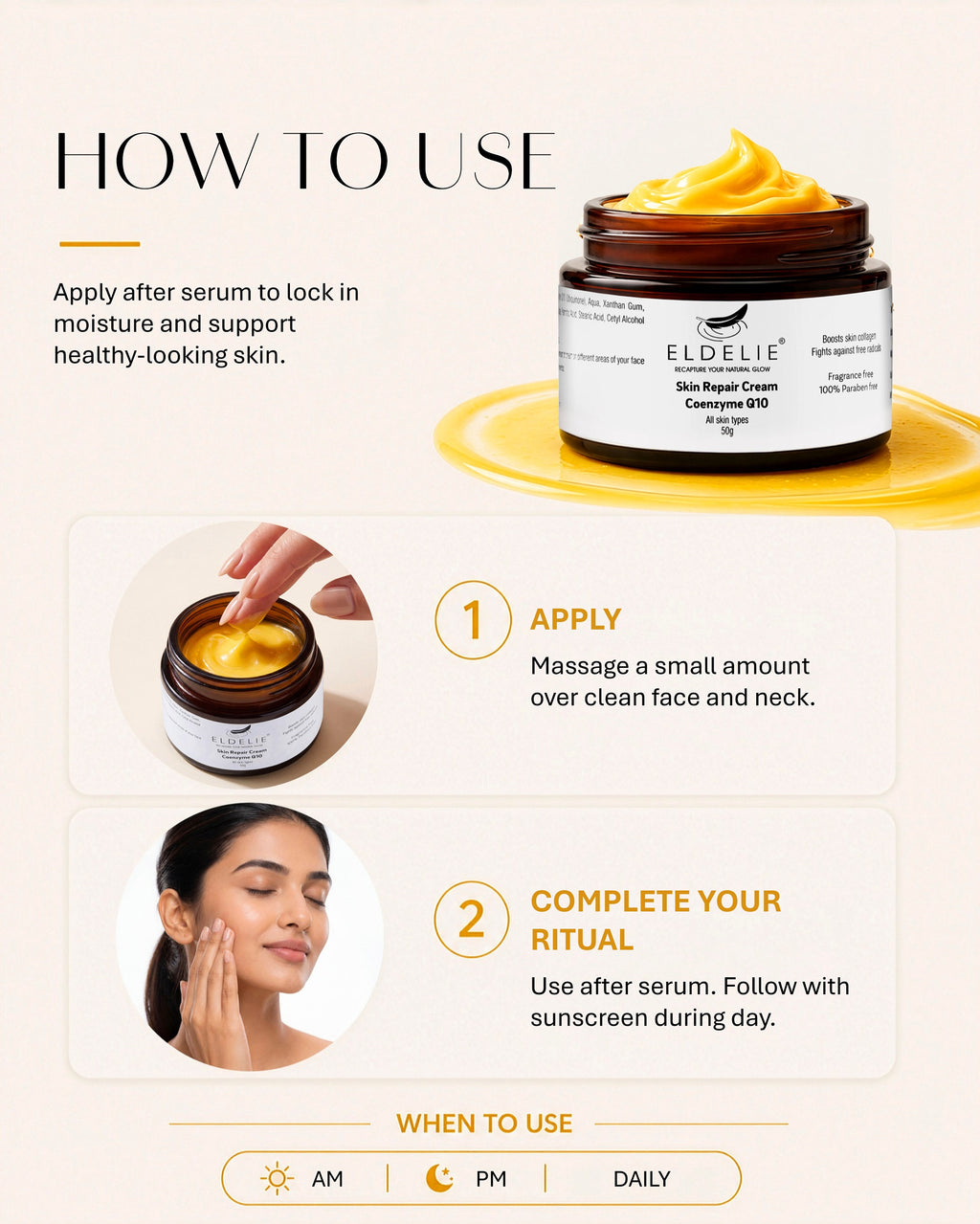 Eldelie Skin Repair Cream (Coenzyme Q10 + Vitamin E)