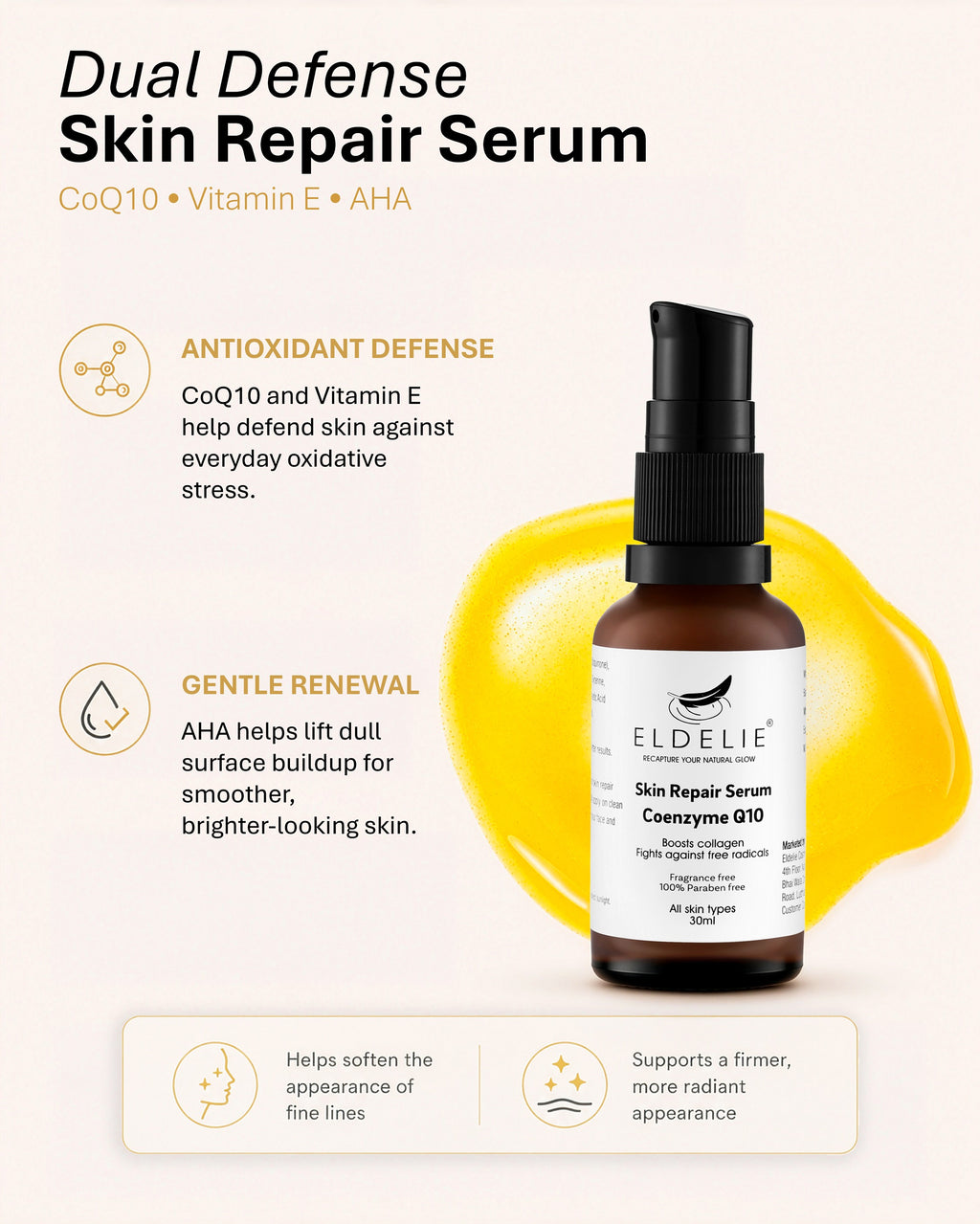 Eldelie CoQ10 + Vitamin E Renewal Serum